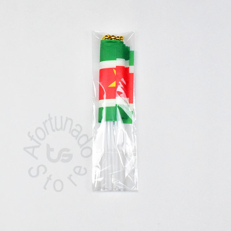 10 STUKS   Suriname 14*21 cm Banner Hand waving Flag  National Flag for meet,Parade,party.Hanging,decoration