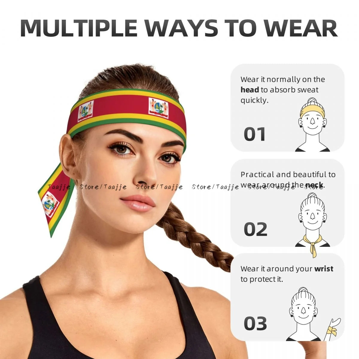 Sweatband Bandanas Flag Of Suriname Hairband Head Tie Sports Headband Hair Accessories