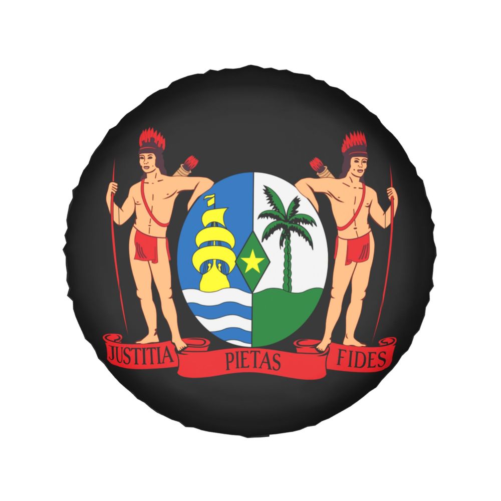 Custom Coat Of Arms Of Suriname Spare Tire Cover for Toyota Land Cruiser 4WD 4x4 SUV Car Wheel Protectors