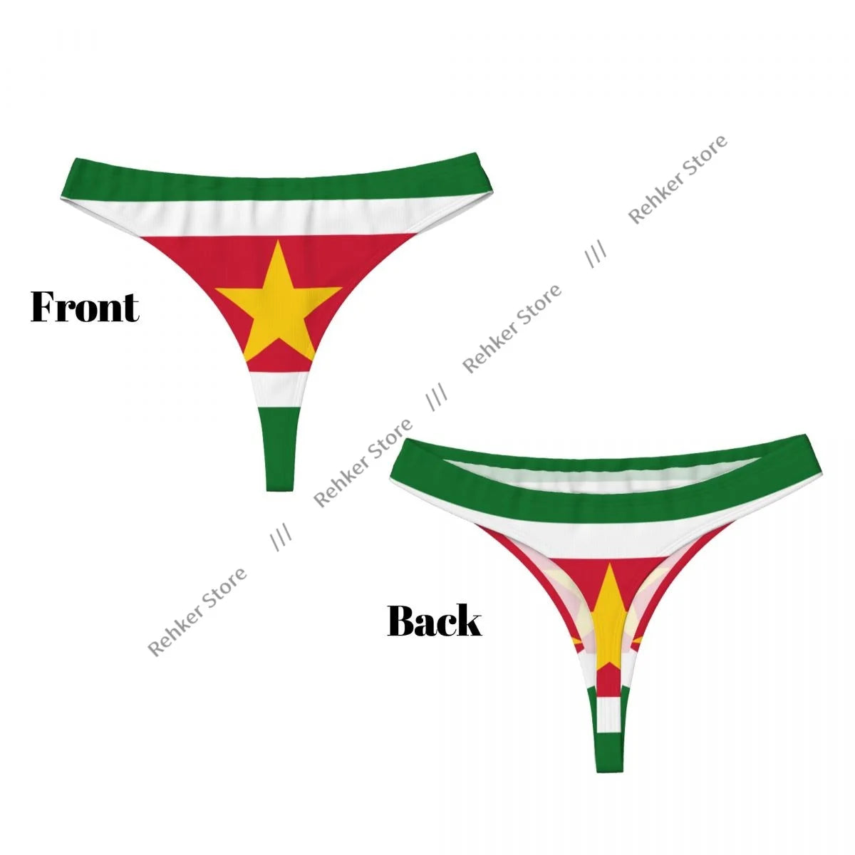 Thongs For Women V Waist G-String Panties Flag Of Suriname Underwear Breathable Underpants