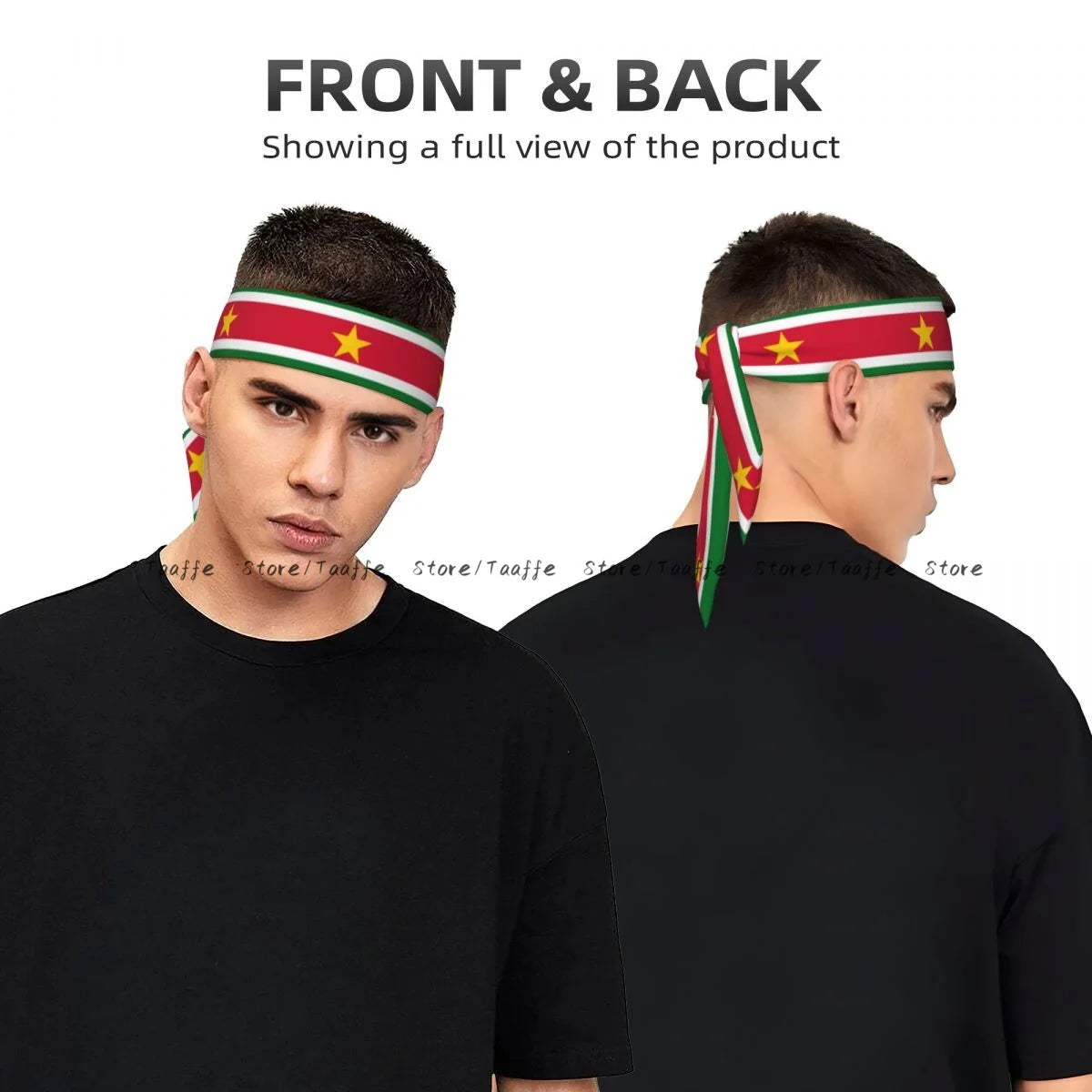 Flag Of Suriname Bandanas Hairband Head Tie Sports Headband for Running Tennis Karate Athletics Brief Style