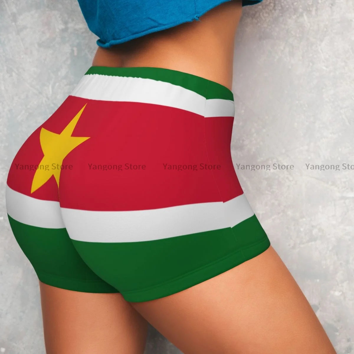 Women Yoga Shorts Flag Of Suriname Workout Shorts Fitness quick-dry Ladies Yoga Gym Running Short Pants Sportswear