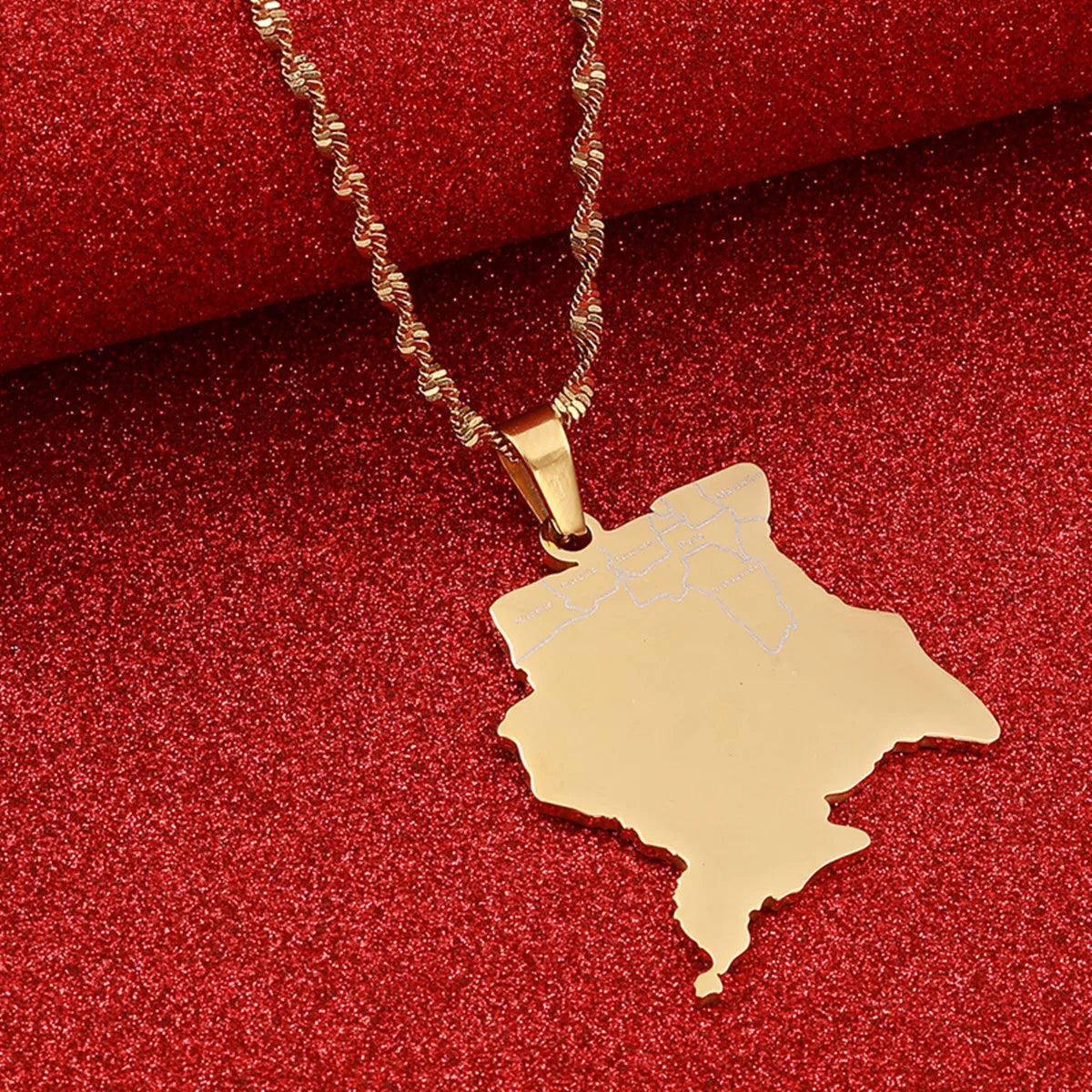 Suriname Map With City Pendant Necklaces Sranan Sarnam Jewelry