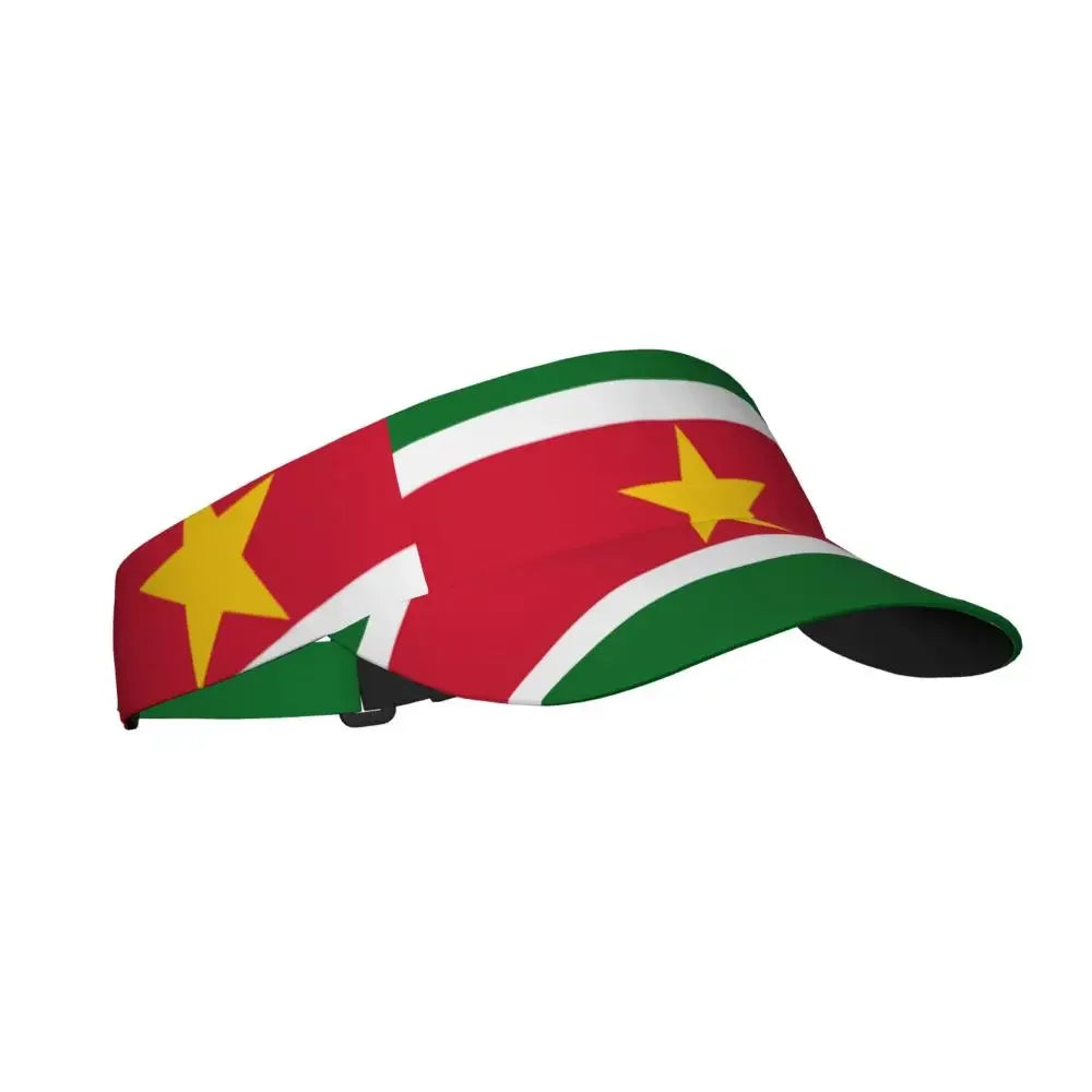 Flag Of Suriname Summer Air Sun Hat Visor UV Protection Top Empty Sports Golf Running Sunscreen Cap