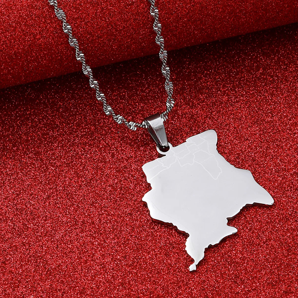 Suriname Map With City Pendant Necklaces Sranan Sarnam Jewelry