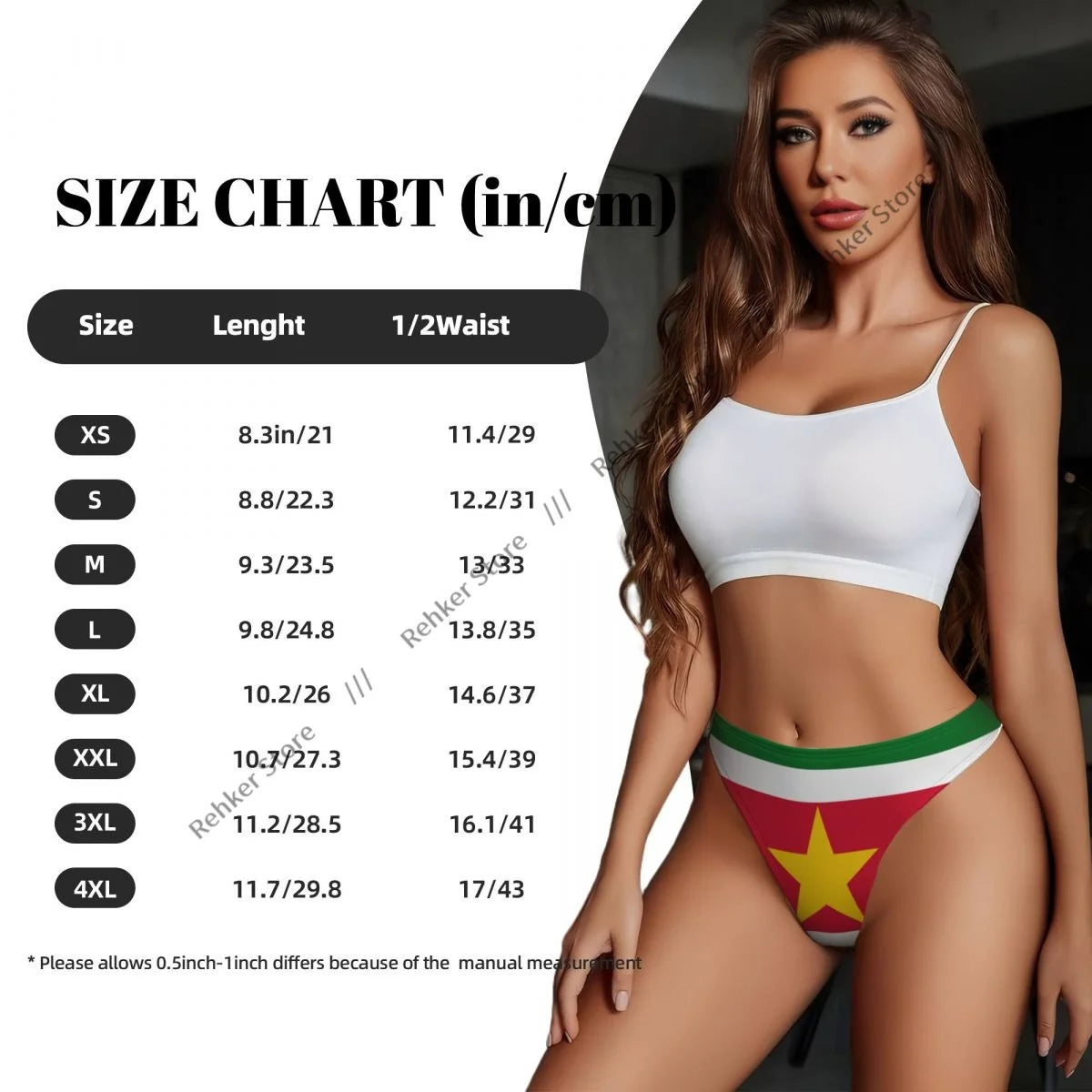 Thongs For Women V Waist G-String Panties Flag Of Suriname Underwear Breathable Underpants