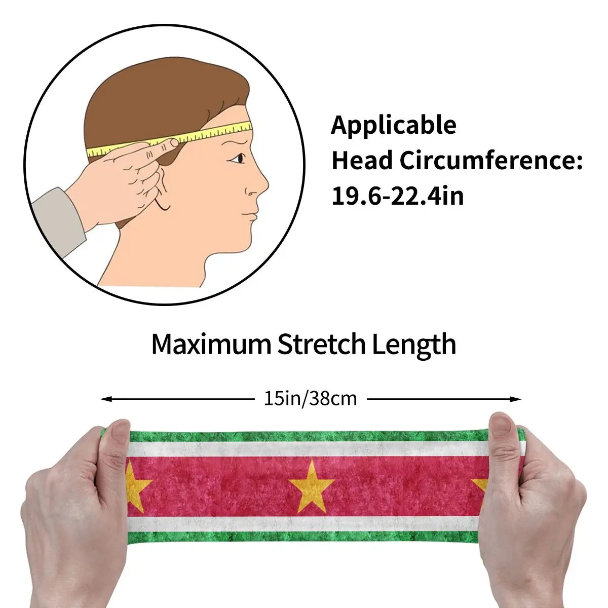 Sports Headband Suriname Flag Grunge Running Fitness Sweatband Absorbent Cycling Jog Hair Bandage