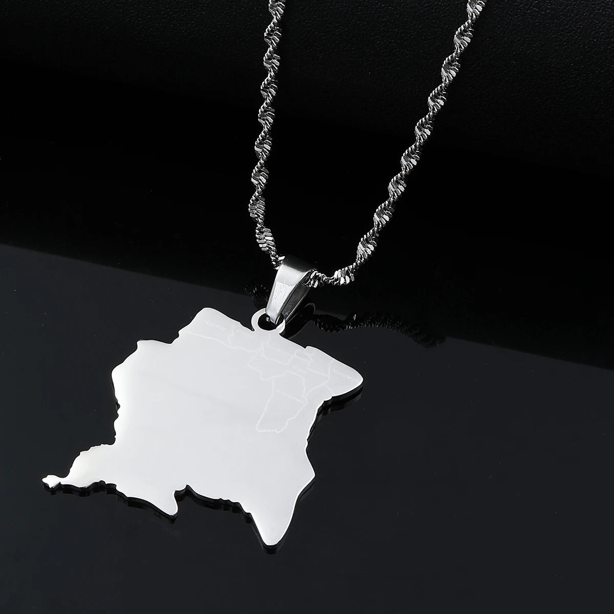 Suriname Map With City Pendant Necklaces Sranan Sarnam Jewelry